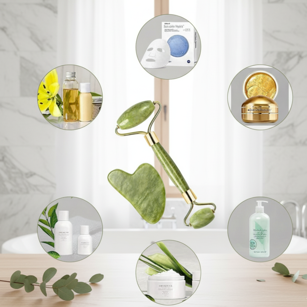Set de Rodillo de Jade y Gua Sha